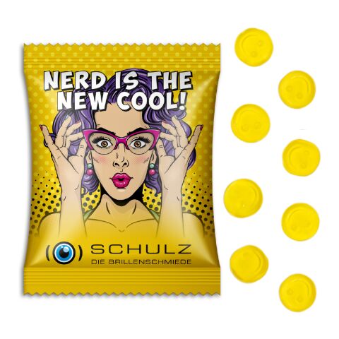 Fruchtgummi Standardformen weiß | ohne Werbeanbringung | Standard-Folie | Smilie