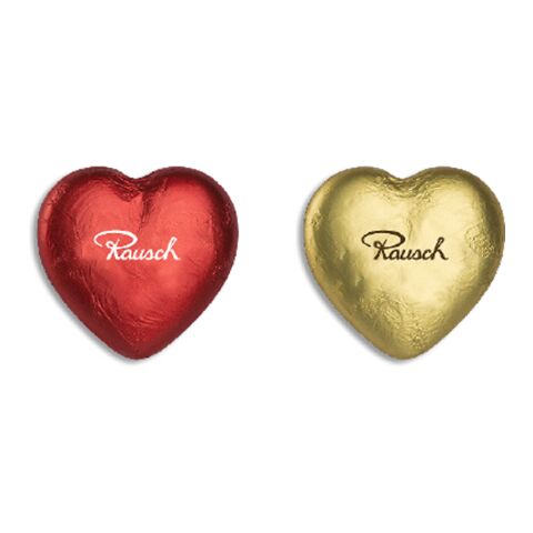"Rausch Plantagen" Schokoladen-Herz in Klappkarte groß gold | ohne Werbeanbringung