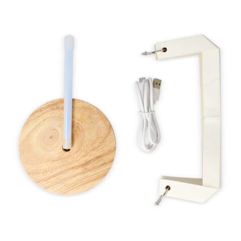 Coollux faltbare Papier LED-Lampe Aurora auf Holzsockel, 22cm Natur | ohne Werbeanbringung | Nicht verfügbar | Nicht verfügbar