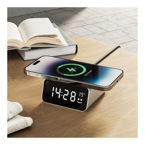 Xoopar GRS Reddi Charge PD Uhr mit kabelloses Ladegerät Hellgrau | ohne Werbeanbringung | Nicht verfügbar | Nicht verfügbar | Nicht verfügbar