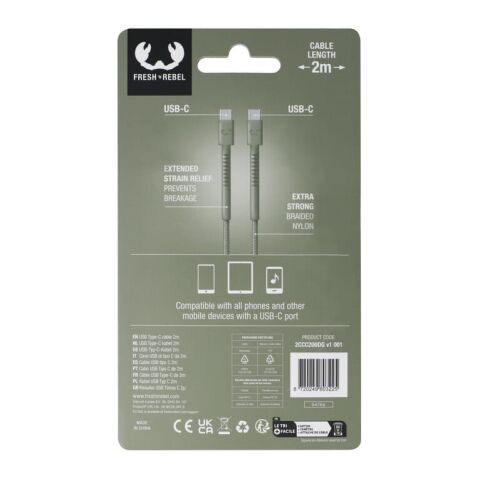 2UCC200 | Fresh &#039;Rebel USB-C Kabel 2.0m Dried Green | ohne Werbeanbringung