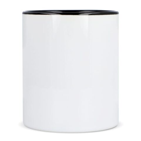 Oslo Sublimationsbecher  farbig innen &amp; Griff 300ml Weiss-Schwarz