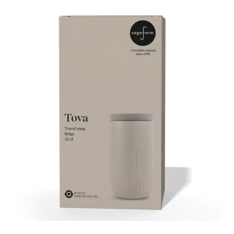 Sagaform Tova isolierter Becher, 320ml auslaufsicher und spülmaschinenfest Beige | ohne Werbeanbringung | Nicht verfügbar | Nicht verfügbar
