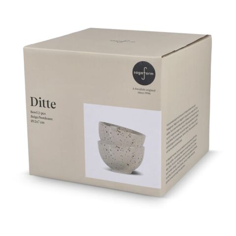 Sagaform Ditte Keramikschüsselset 12 cm Beige | Gravur | Becher 1 oben | 65 mm x 20 mm