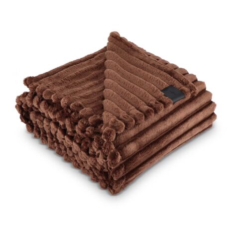 Sagaform Esther Recycelte Fleecedecke 130 x 170 cm Dunkelbraun | ohne Werbeanbringung