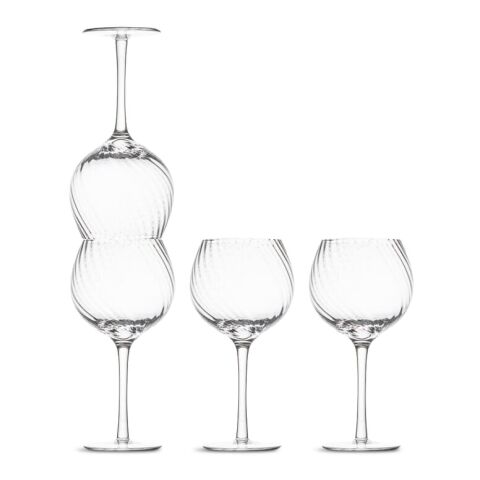 Byon Opacity 4er-Set Weingläser mit stilvollem Glasmuster 470ml Transparent | ohne Werbeanbringung