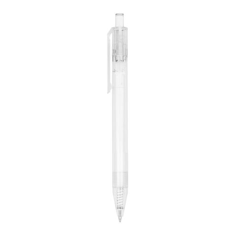 R-PET-Kugelschreiber Weiss-Weiss | 1-farbiger Tampondruck | in Verlängerung vom Clip | 30 mm x 7 mm | Nicht verfügbar