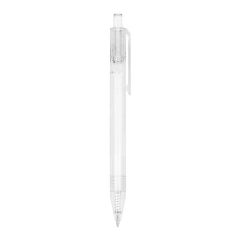R-PET-Kugelschreiber Weiss-Weiss | 1-farbiger Tampondruck | in Verlängerung vom Clip | 30 mm x 7 mm | Nicht verfügbar