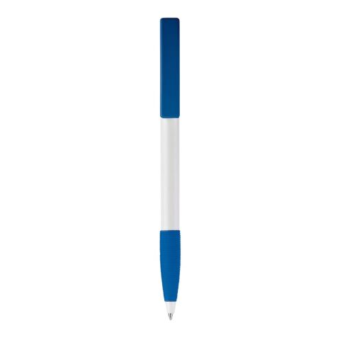 Kugelschreiber Nash Hardcolour mit Gummigriff Weiss-Königsblau | 1-farbiger Tampondruck | Clip | 30 mm x 5 mm | Nicht verfügbar