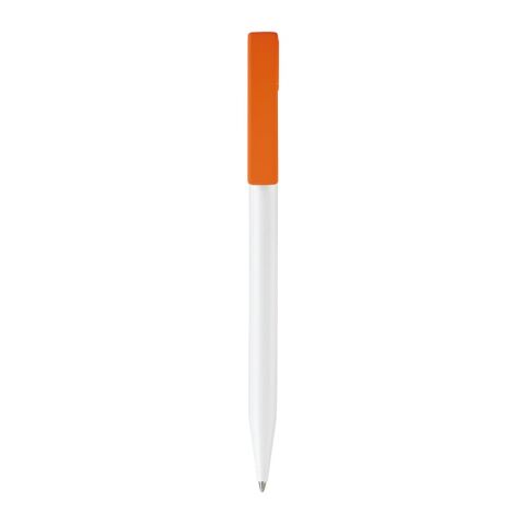 Kugelschreiber Nash Hardcolour Weiss-Orange | 1-farbiger Siebdruck | 270° vom Clip | 45 mm x 25 mm | Nicht verfügbar