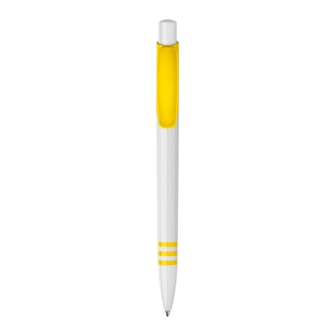 Kugelschreiber Tropic hardcolour Weiss-Gelb | 1-farbiger Siebdruck | 270° vom Clip | 40 mm x 25 mm | Nicht verfügbar