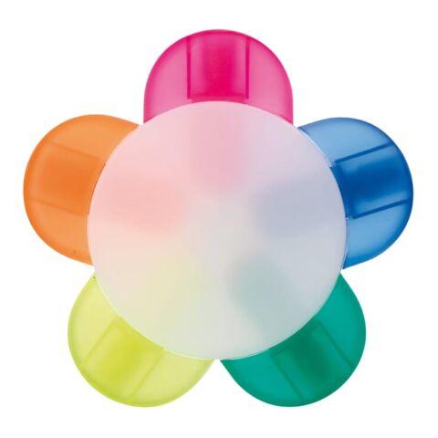 Textmarker Blume mit 5 Farben Weiss | 1-farbiger Tampondruck | Seite 2 | Ø 50 mm | Nicht verfügbar