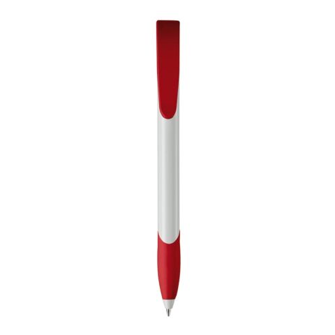 Kugelschreiber Apollo Hardcolour Weiss-Rot Weiß | 1-farbiger Siebdruck | in Verlängerung vom Clip | 40 mm x 25 mm | Nicht verfügbar