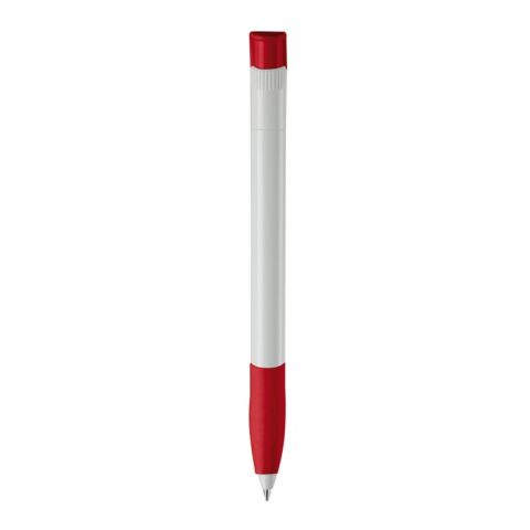 Kugelschreiber Apollo Hardcolour Weiss-Rot Weiß | 1-farbiger Siebdruck | in Verlängerung vom Clip | 40 mm x 25 mm | Nicht verfügbar