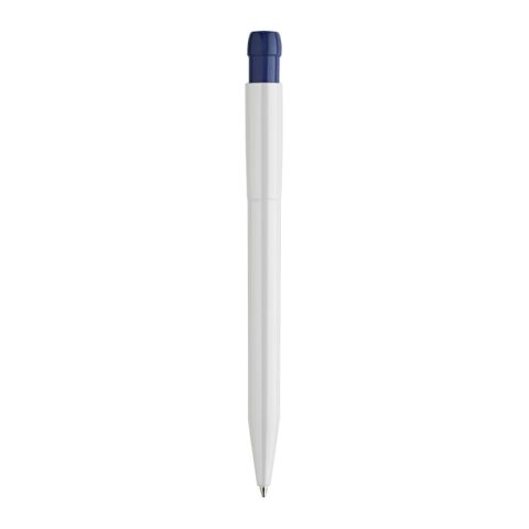 Kugelschreiber Pier hardcolour Weiss-Dunkelblau | 1-farbiger Siebdruck | 180° vom Clip | 45 mm x 25 mm | Nicht verfügbar
