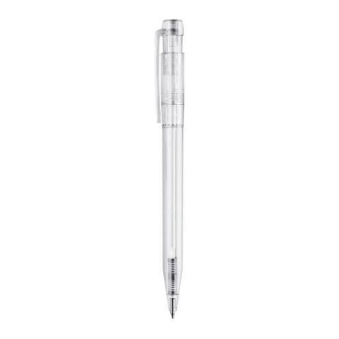 Kugelschreiber Pier Clear Transparent Weiss-Weiss | 1-farbiger Siebdruck | 270° vom Clip | 45 mm x 25 mm | Nicht verfügbar