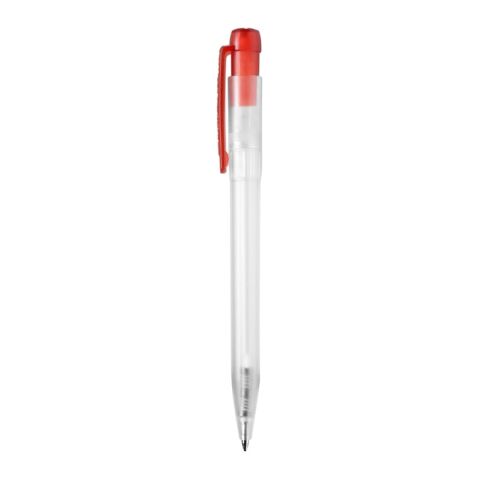 Kugelschreiber Ingeo TM Pen Clear Transparent Rot Weiß | 1-farbiger Siebdruck | 270° vom Clip | 45 mm x 25 mm | Nicht verfügbar