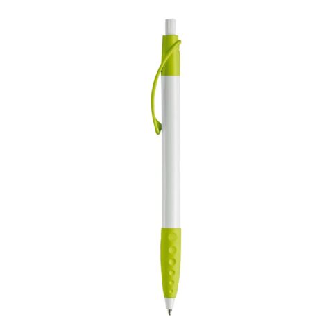 Kugelschreiber Cosmo Grip HC Weiss-Hellgrün | 1-farbiger Siebdruck | 90° vom Clip | 33 mm x 25 mm | Nicht verfügbar