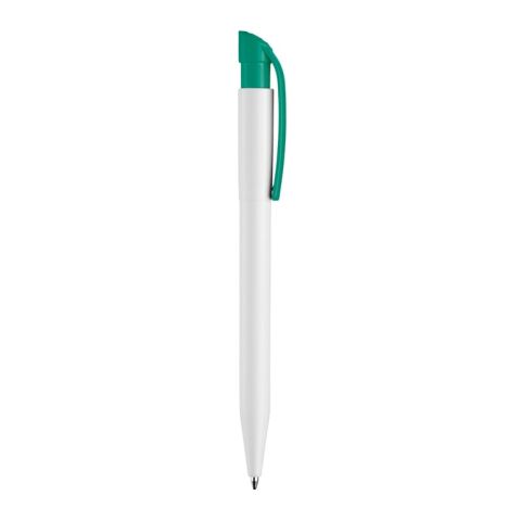 Kugelschreiber S45 Hardcolour Weiss-Dunkelgrün | 1-farbiger Tampondruck | 180° vom Clip | 45 mm x 8 mm | Nicht verfügbar