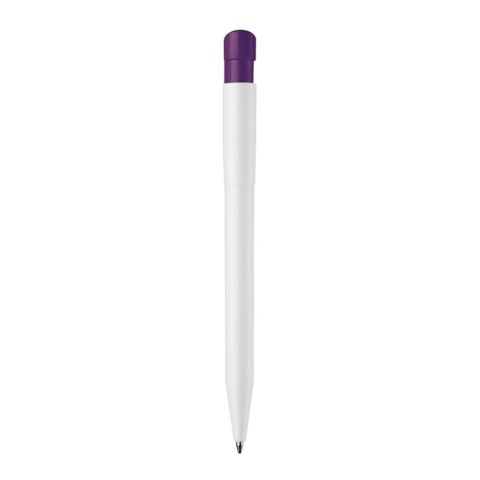 Kugelschreiber S45 Hardcolour Weiss-Transparent Lila | 1-farbiger Tampondruck | 270° vom Clip | 45 mm x 8 mm | Nicht verfügbar