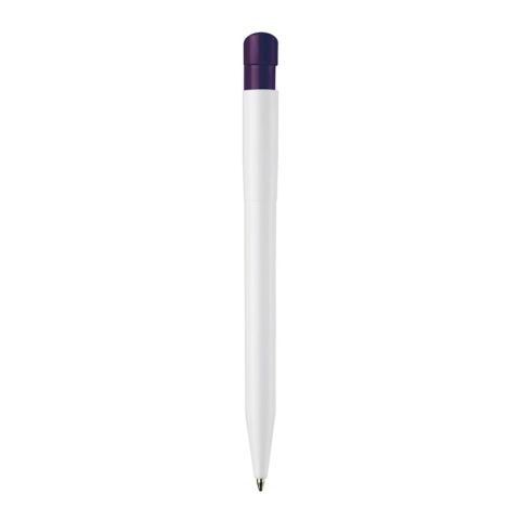 Kugelschreiber S45 Hardcolour Weiss-Transparent Violett | 1-farbiger Siebdruck | 90° vom Clip | 45 mm x 25 mm | Nicht verfügbar