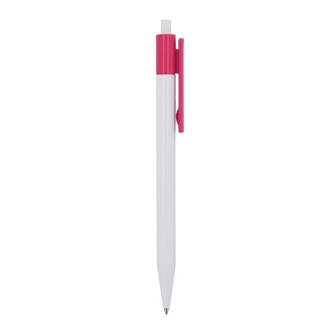 Kugelschreiber Kuma Hardcolour Weiss-Rosa | 1-farbiger Siebdruck | in Verlängerung vom Clip | 45 mm x 25 mm | Nicht verfügbar