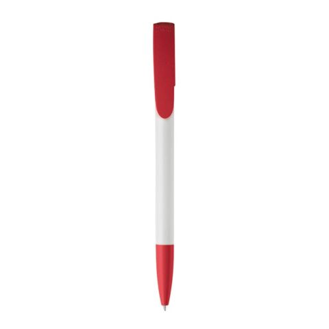 Kugelschreiber Deniro Hardcolour Weiss-Rot Weiß | 1-farbiger Siebdruck | 180° vom Clip | 45 mm x 25 mm | Nicht verfügbar