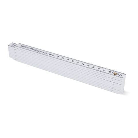 Kalibrierter faltbarer Zollstock 2m Weiss | 1-farbiger Tampondruck | Seite 2 | 65 mm x 18 mm
