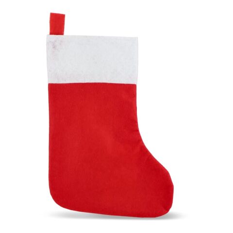 Weihnachtsstrumpf aus Filz 43cm Weiss-Rot / Weiß | ohne Werbeanbringung | Nicht verfügbar | Nicht verfügbar