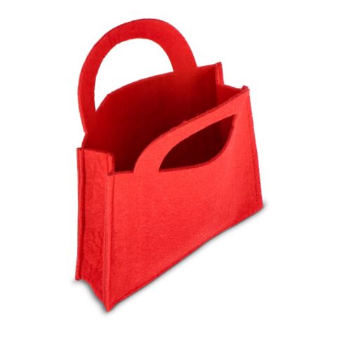 Filz-Geschenktüte 15x21cm Rot Weiß | ohne Werbeanbringung | Nicht verfügbar | Nicht verfügbar