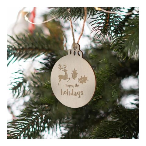 Weihnachtskugel in Form einer Holzkugel Natur | ohne Werbeanbringung | Nicht verfügbar | Nicht verfügbar