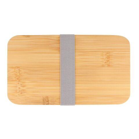 Lunchbox Bento R-PP &amp; Bambus Weiss | 1-farbiger Tampondruck | Oberseite links | 65 mm x 65 mm | Nicht verfügbar