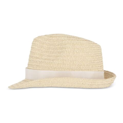 Pflanzlicher Strohhut mit farbigem Band Weiss | ohne Werbeanbringung | Nicht verfügbar | Nicht verfügbar