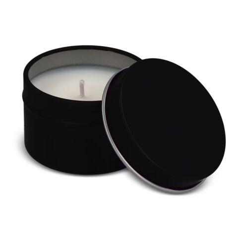 Dhyana-Duftkerze auf Pflanzenbasis in recycelter Dose Schwarz | ohne Werbeanbringung | Nicht verfügbar | Nicht verfügbar
