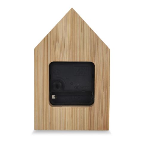Homestead Schreibtischuhr Natur | 1-farbiger Tampondruck | Vorderseite oben | 40 mm x 40 mm