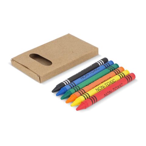 6 Stück Buntstifte in Bastelbox Natur | ohne Werbeanbringung | Nicht verfügbar | Nicht verfügbar