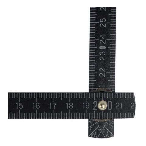 Zollstock Holz 2m Premium lackiert Schwarz | 1-farbiger Tampondruck | Seite 1 | 65 mm x 25 mm | Nicht verfügbar