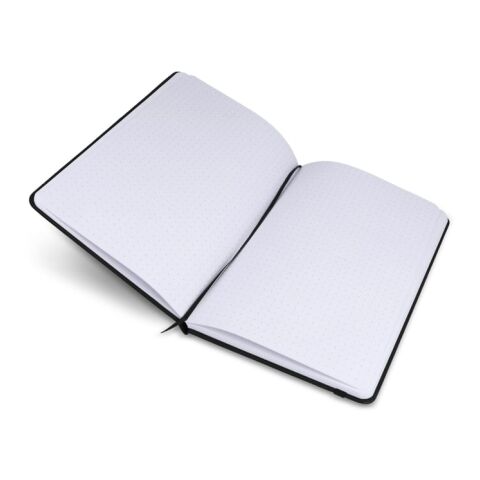 Notizbuch A5 PU mit FSC Rasterpunktseiten Schwarz | ohne Werbeanbringung | Nicht verfügbar | Nicht verfügbar