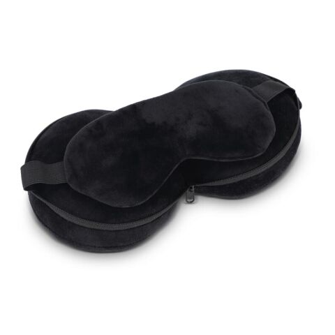 Reise-Augenmaskenkissen mit Reißverschlussetui schwarz | ohne Werbeanbringung | Nicht verfügbar | Nicht verfügbar