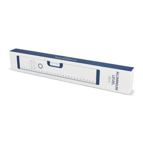 Aluminium-Wasserwaage 30 cm Weiss | 1-farbiger Tampondruck | Seite 1 | 65 mm x 30 mm