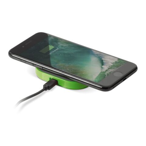 Kabellose Ladestation 5W Hellgrün | ohne Werbeanbringung | Nicht verfügbar | Nicht verfügbar | Nicht verfügbar