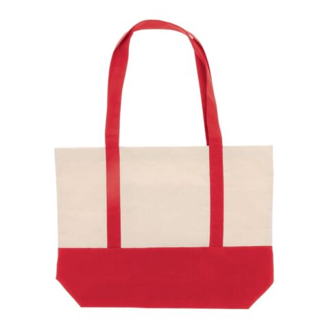 Strandtasche Baumwollsegeltuch OEKO-TEX® 280g/m² 42x10x30cm Rot Weiß | ohne Werbeanbringung | Nicht verfügbar | Nicht verfügbar | Nicht verfügbar