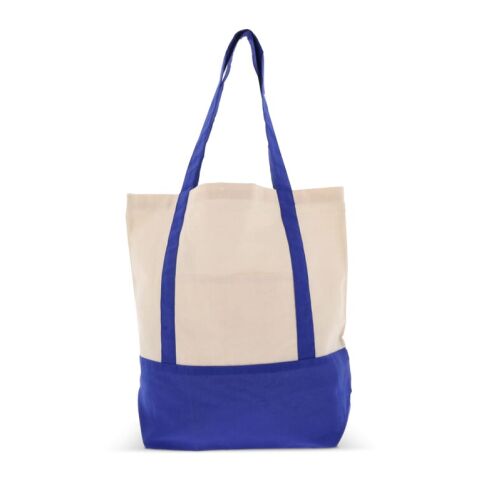 Einkaufstasche aus Baumwolle OEKO-TEX® 140g/m² 40x10x35cm Blau Weiss