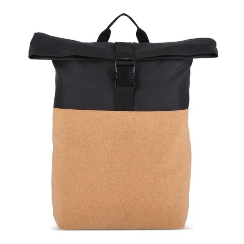 Rolltop-Rucksack Kork &amp; R-PET 18L Schwarz