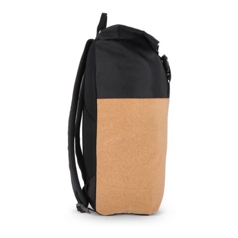 Rolltop-Rucksack Kork &amp; R-PET 18L Schwarz | ohne Werbeanbringung | Nicht verfügbar | Nicht verfügbar | Nicht verfügbar