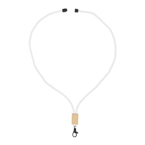 R-PET Kordel-Lanyard Weiss | ohne Werbeanbringung | Nicht verfügbar | Nicht verfügbar