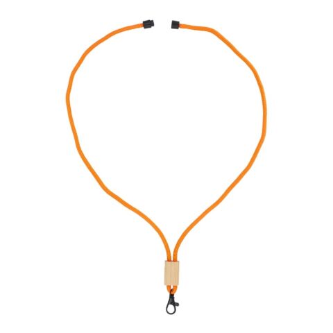 R-PET Kordel-Lanyard Orange | 1-farbiger Tampondruck | Seite 1 | 28 mm x 14 mm