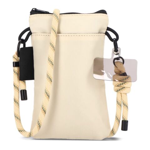 Crossbody Beutel mit Paracord Gurt Beige | Digital Transferdruck | Fach | 50 mm x 70 mm