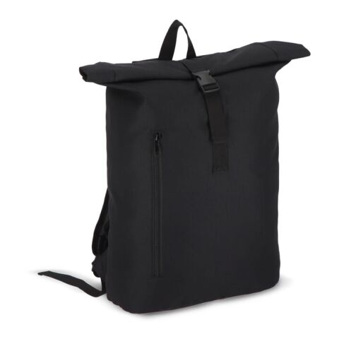 R-PET 600D Rolltop-Rucksack 20L Schwarz