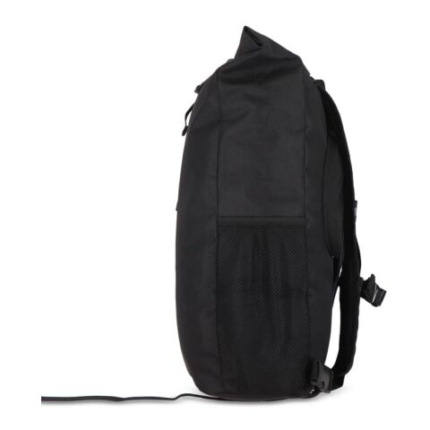 R-PET 600D Rolltop Fahrrad-Rucksack 20L Schwarz | Digitaler Aufkleber | Vorderseite | 120 mm x 170 mm